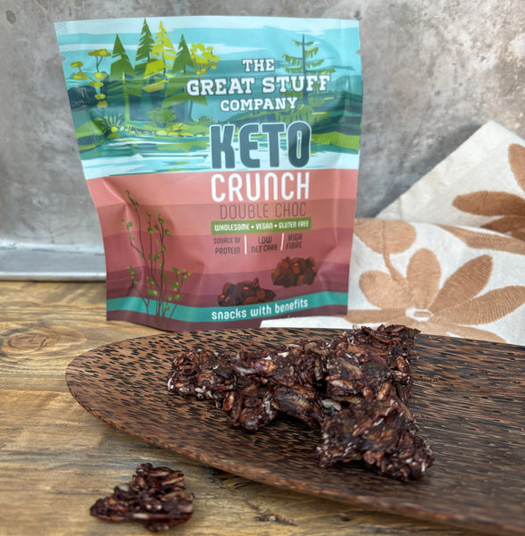 Keto Crunch - Double Choc with Hazel Nuts - 60g pouch, NEW!