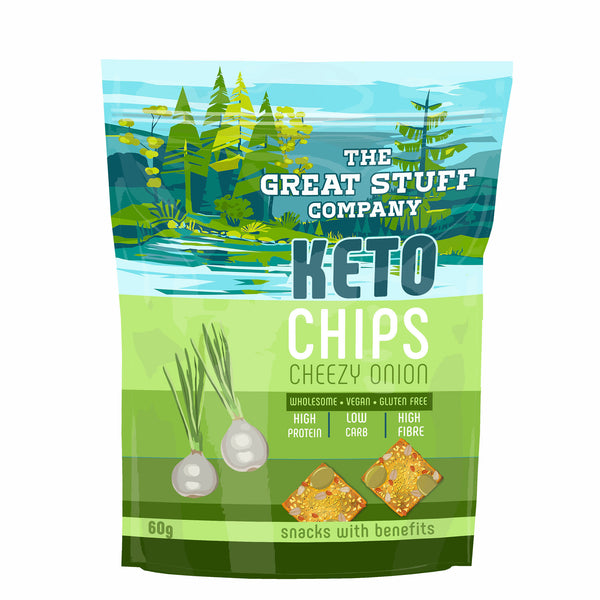 Keto Chips - Gluten-Free Cracker - Cheesy Onion