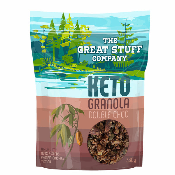 Keto Granola with MCT oil and Protein Crispies- Double Choc - 330g bag