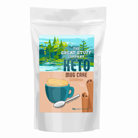 New Easy Keto Mug Cakes Baking Mix - 250g for 5 Mug Cakes - Cinnamon