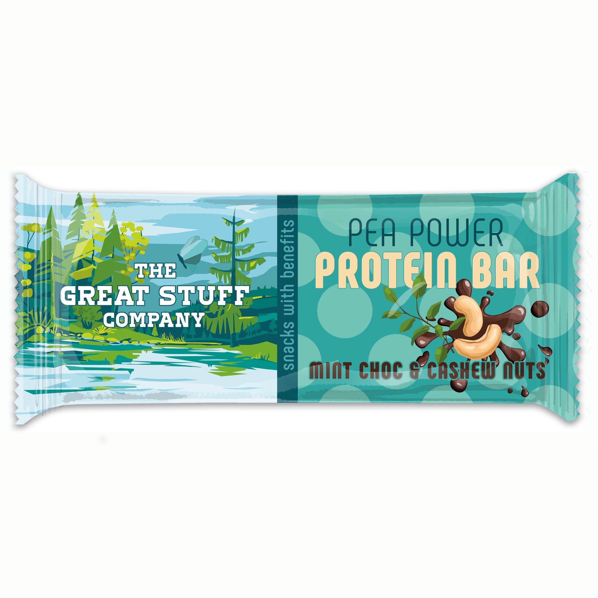 Pea Power Protein Bar - Mint Choc with Cashews and protein crispies - box of 12 bars