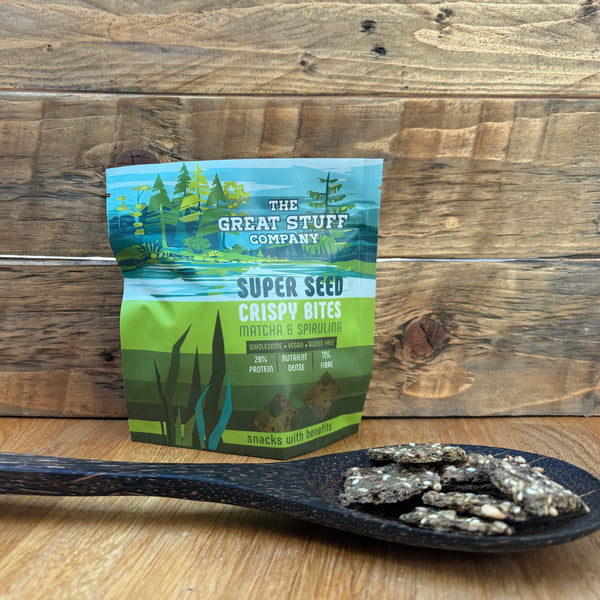 Super Seed Crispy Bites with Matcha & Spirulina - Gluten Free