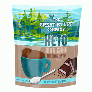 New Easy Keto Mug Cakes Baking Mix - 180g for 4 Mug Cakes - Chocolate